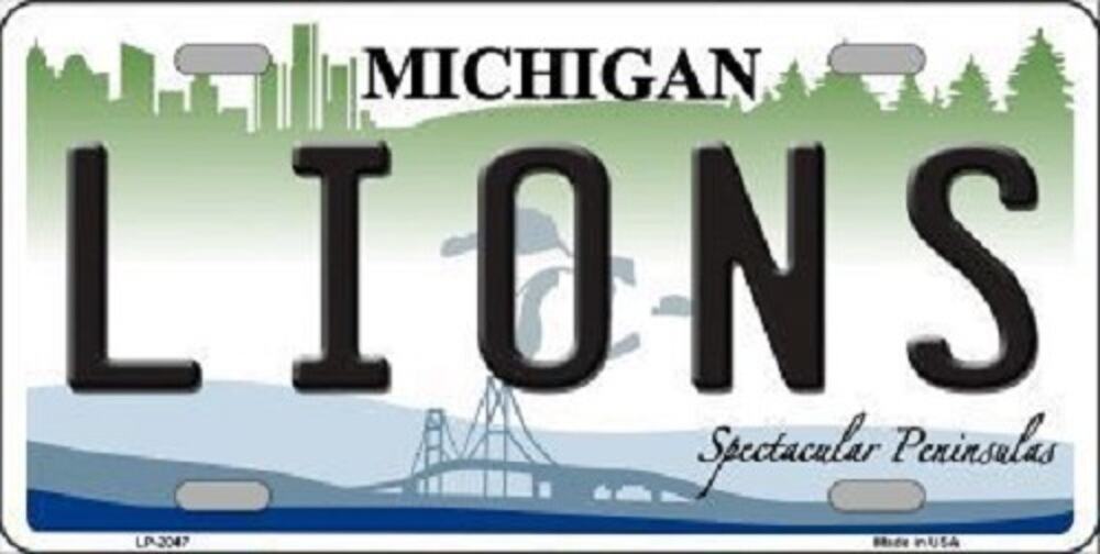 NFL Detroit Lions License Plate Super Bowl New Michigan Retro Auto Sign Metal